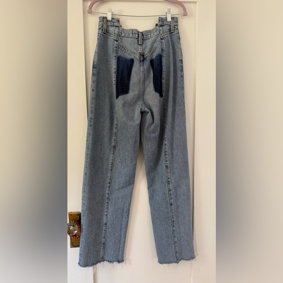 Agolde Pieced Angled Asymmetric High-Rise Organic-Cotton Denim Jeans size 26 - Picture 6 of 8